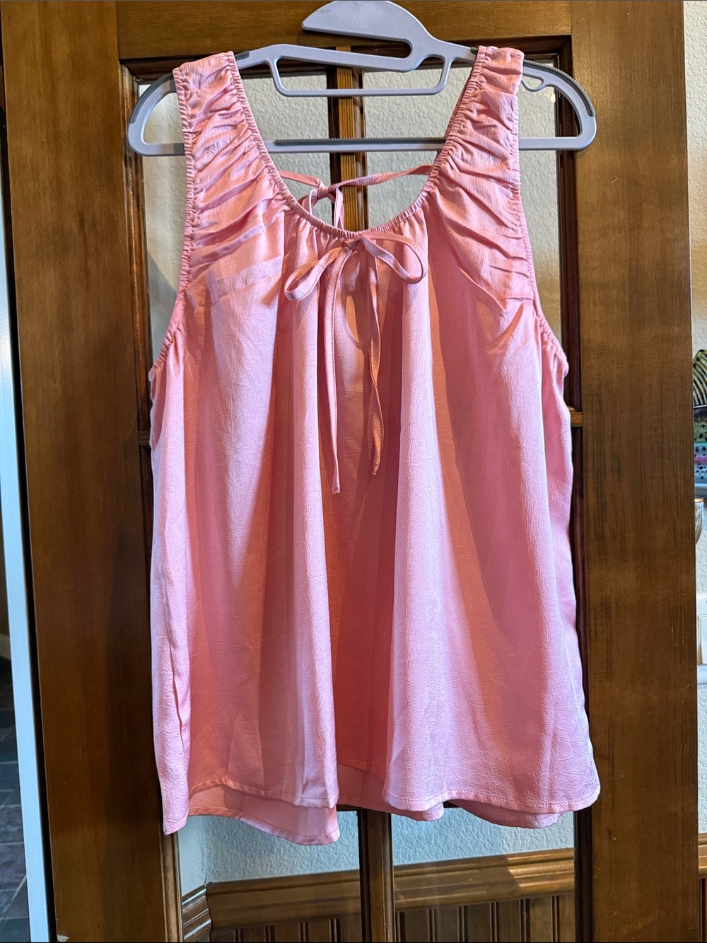 Sleeveless pink top